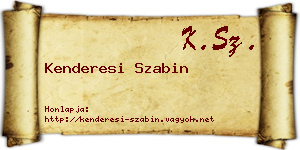 Kenderesi Szabin névjegykártya